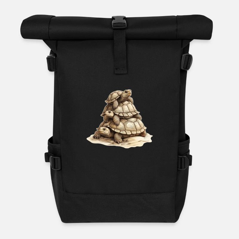 Schildkröten - Rolltop Rucksack - Schwarz