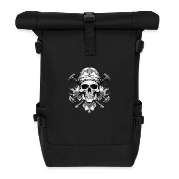Piratenkopf Nr. 1 - Rolltop Rucksack - Schwarz - Vorne