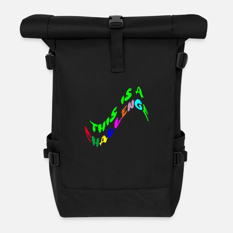 this is a challenge - Roll Top Backpack - black