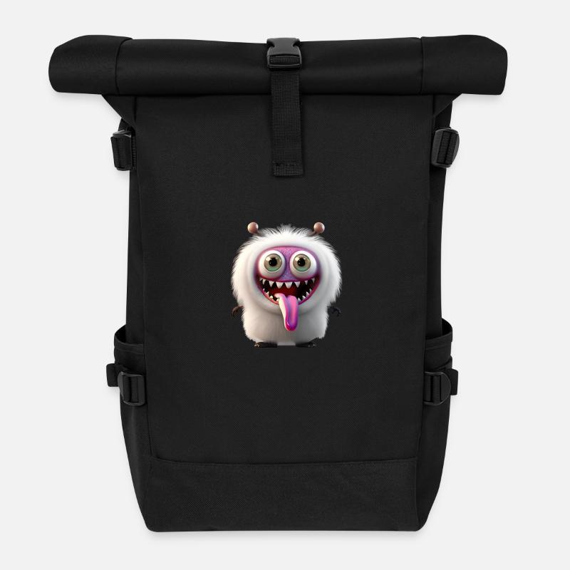 Joyeux Halloween mignon monstre langue effrayant funn - Sac à dos roll top - noir