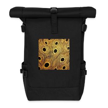 Plume de paon - Sac à dos roll top - noir - Devant