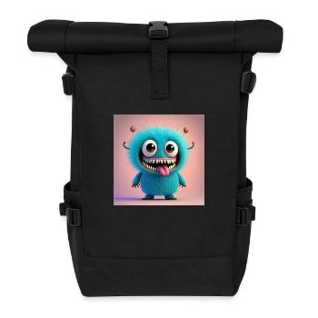 Happy Halloween cute monster scary funny spooky - Roll Top Backpack - black - Front