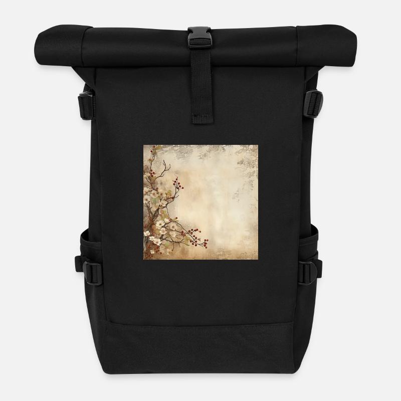 Vintage Hawthorn - Roll Top Backpack - black