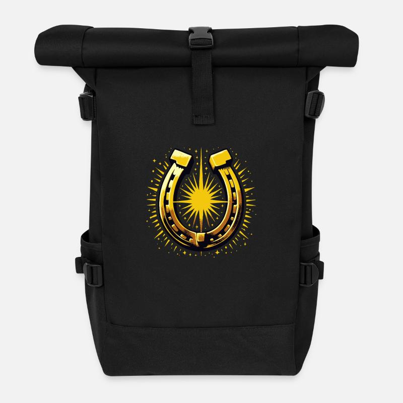 Hufeisen | Horseshoe - Rolltop Rucksack - Schwarz