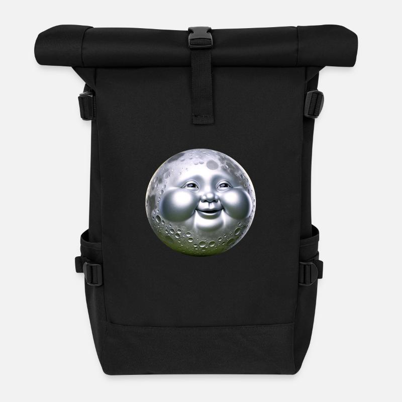 Buddha Mond - Rolltop Rucksack - Schwarz