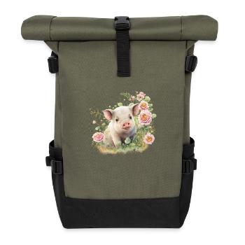 PIG - Roll Top Backpack - olive/black - Front