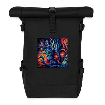 Psy forest fractal - Rolltop Rucksack - Schwarz - Vorne