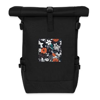Dark Flowers - Roll Top Backpack - black - Front