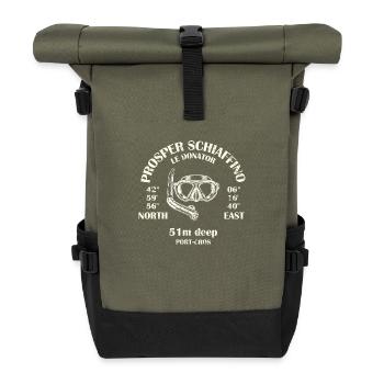 Ich kann nicht, ich bin auf das Wrack der Donator getaucht. - Rolltop Rucksack - Olive/Schwarz - Vorne