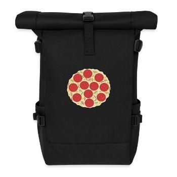 Pizza Salami - Rolltop Rucksack - Schwarz - Vorne