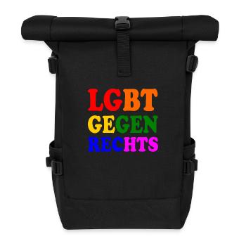 Lgbt gegen rechts - Rolltop Rucksack - Schwarz - Vorne