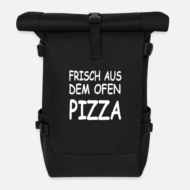 Pizza - Rolltop Rucksack - Schwarz