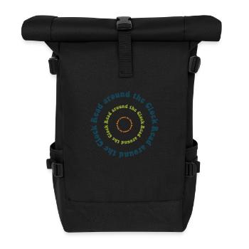 Rund um die Uhr lesen - Rolltop Rucksack - Schwarz - Vorne
