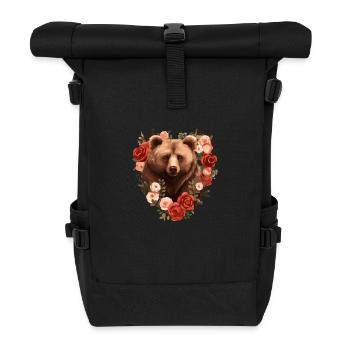 Bear design in rosary - Roll Top Backpack - black - Front