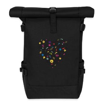 Cœur - Sac à dos roll top - noir - Devant