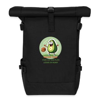Avocado Power witziger Spruch - Rolltop Rucksack - Schwarz - Vorne