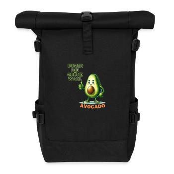 Avocado mit Daumen hoch und Spruch - Rolltop Rucksack - Schwarz - Vorne