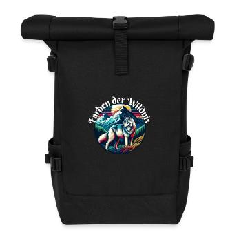 Couleurs de la conception du loup de la nature sauvage - Sac à dos roll top - noir - Devant