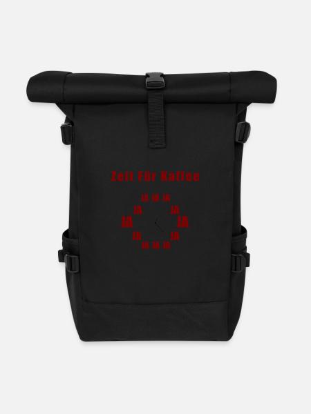Time for coffee cup coffee morning person - Roll Top Backpack - black