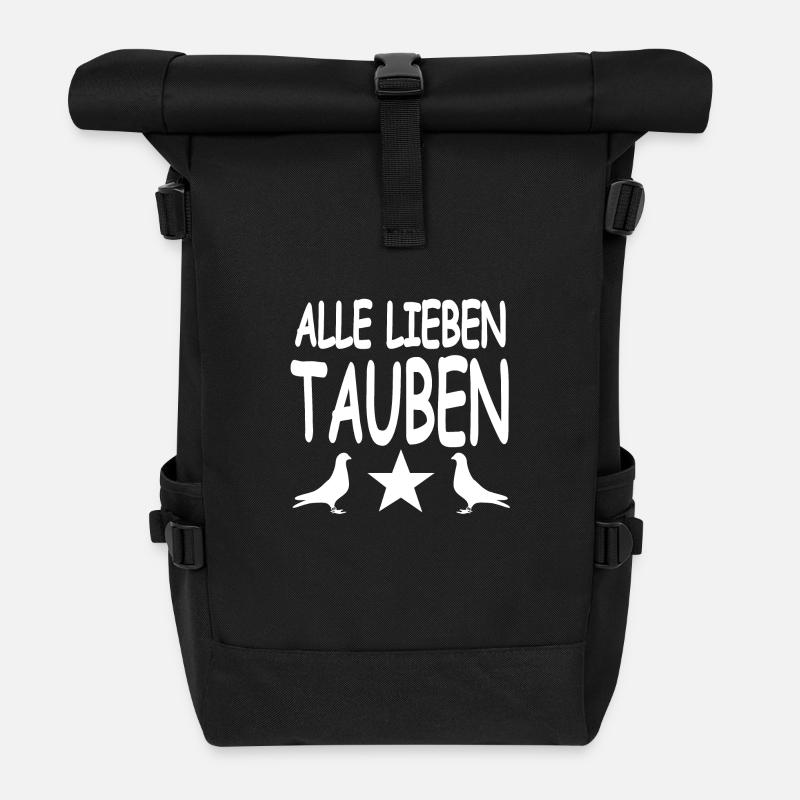 Tauben - Rolltop Rucksack - Schwarz