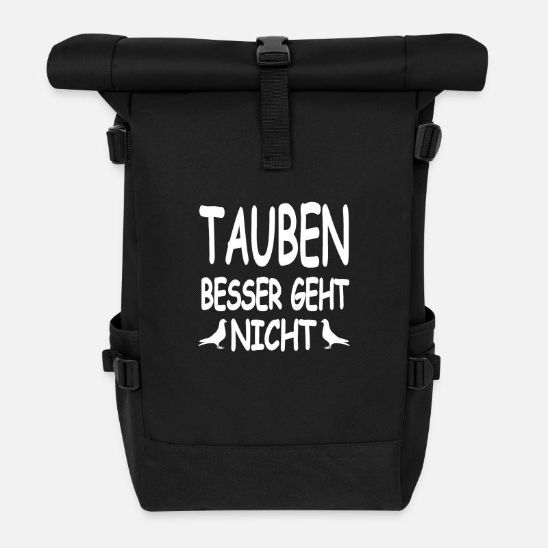 Tauben - Rolltop Rucksack - Schwarz