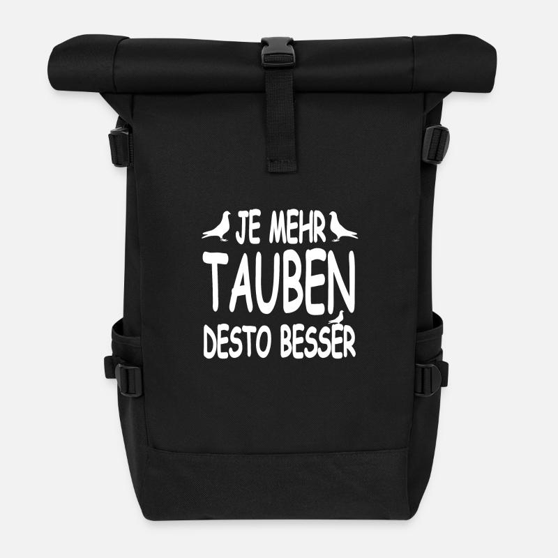 Tauben - Rolltop Rucksack - Schwarz