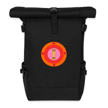 Emblem mit Säule - Rolltop Rucksack - Schwarz - Vorne
