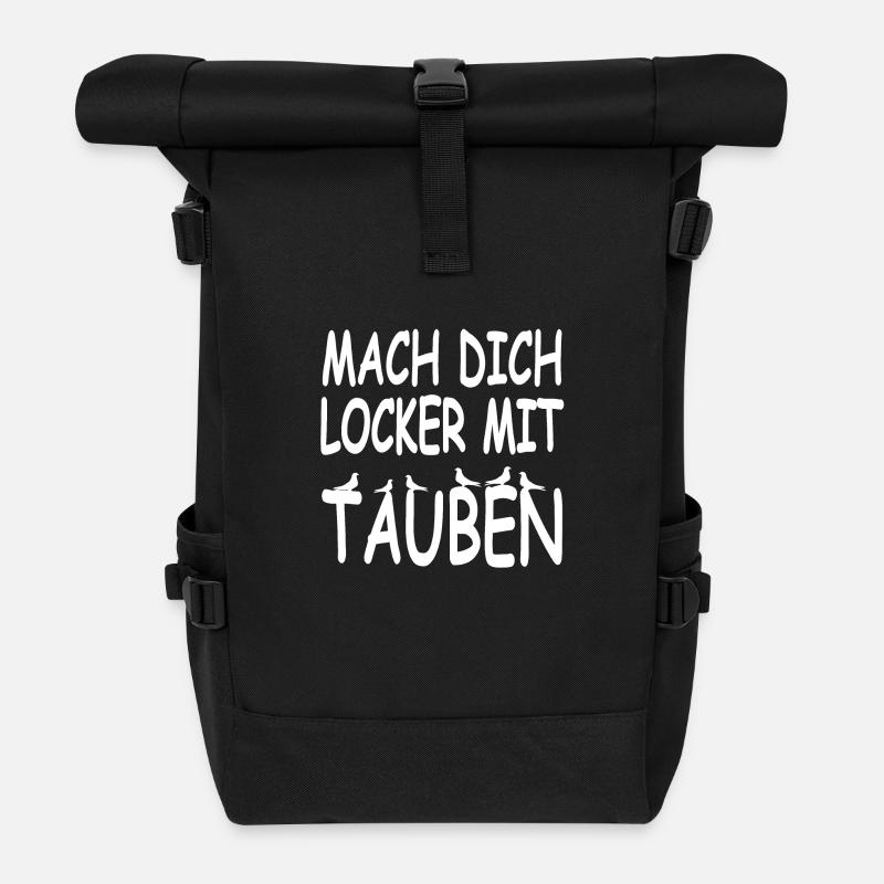 Tauben - Rolltop Rucksack - Schwarz