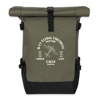 Ich kann nicht, ich bin auf dem Wrack der B17 getaucht. - Rolltop Rucksack - Olive/Schwarz - Vorne