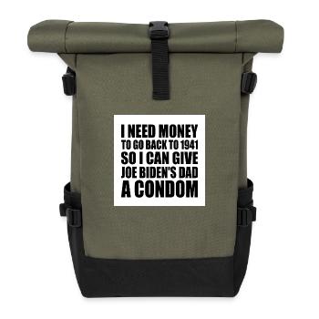 i need money to go back to 1941 - Rolltop Rucksack - Olive/Schwarz - Vorne