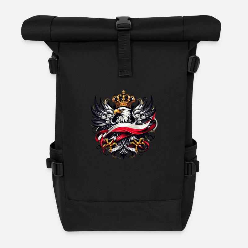 Pologne Polska drapeau polonais drapeau cadeau - Sac à dos roll top - noir