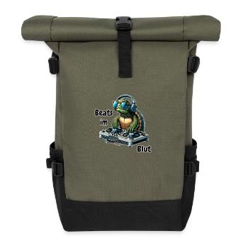 Beats in the Blood Turtle Dj Booth Music - Roll Top Backpack - olive/black - Front