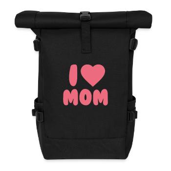 I LOVE MOM - Rolltop Rucksack - Schwarz - Vorne