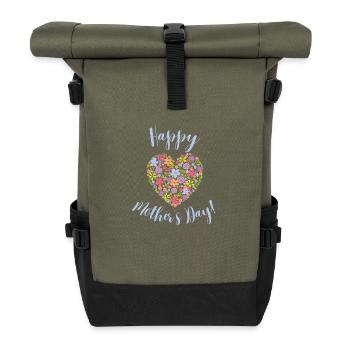 Happy Mothers Day - Roll Top Backpack - olive/black - Front