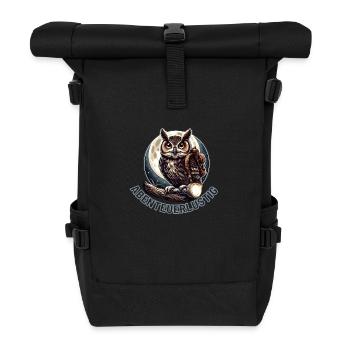 Adventurous Owl - Roll Top Backpack - black - Front