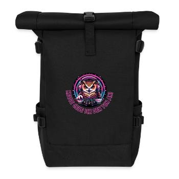 Heute gebe ich den Ton an Eule - Rolltop Rucksack - Schwarz - Vorne