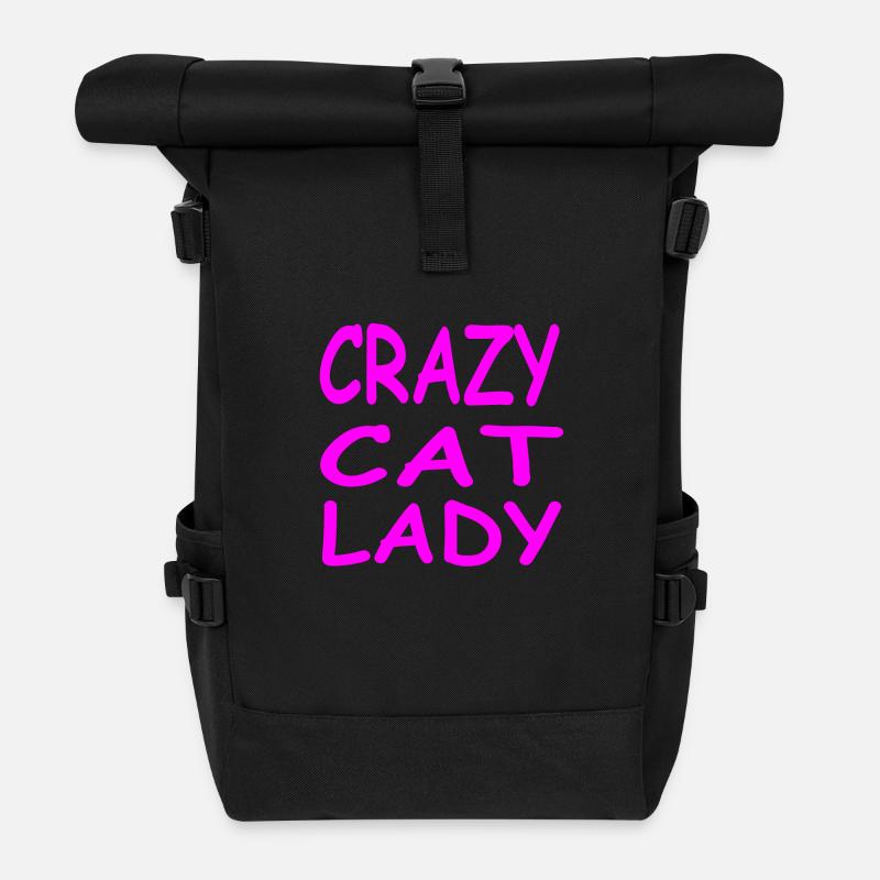 Katze - Rolltop Rucksack - Schwarz