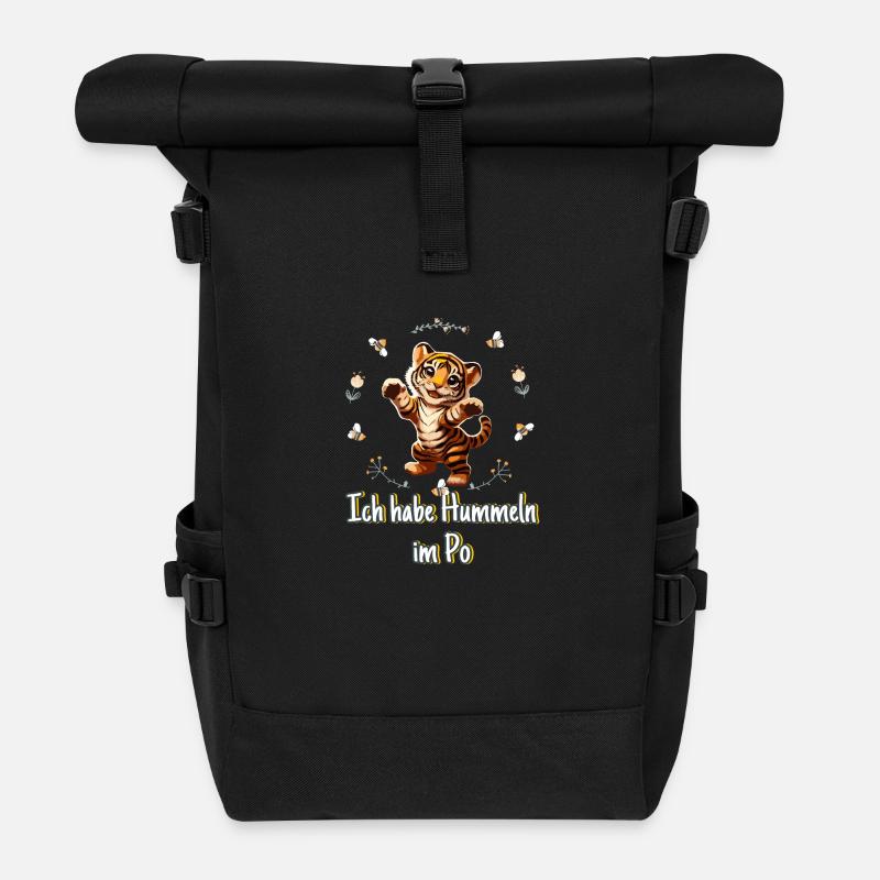 Hummeln im Po Tiger - Rolltop Rucksack - Schwarz