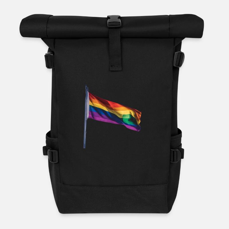 LGBTQ Flagge - Rolltop Rucksack - Schwarz