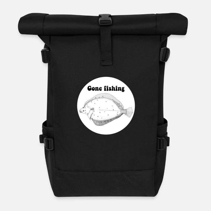 Autocollant de pêche - Sac à dos roll top - noir