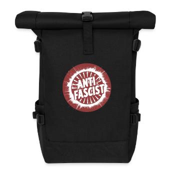 Antifaschist Kreis Rot links kommunist - Rolltop Rucksack - Schwarz - Vorne