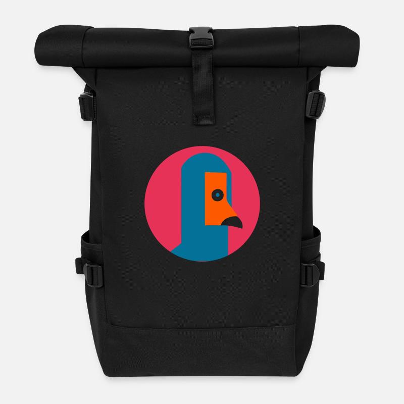 Pop-Style Flamingo - Rolltop Rucksack - Schwarz