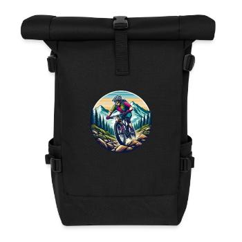 Mountainbiker - Rolltop Rucksack - Schwarz - Vorne