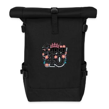 Rond anniversaire 40. - Sac à dos roll top - noir - Devant