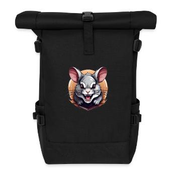 Wildes wütendes Tier kämpferisches kämpferisches Chinchilla - Rolltop Rucksack - Schwarz - Vorne