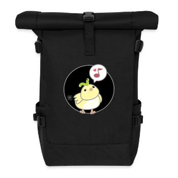 Bird Korean - Japanese Style 02 - Roll Top Backpack - black - Front