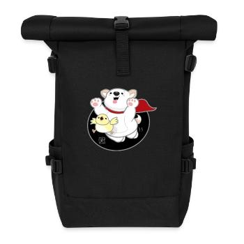 Dog Korean - Japanese Style 06 - Roll Top Backpack - black - Front