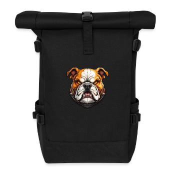 Wildes wütendes Tier, Bulldogge, kämpferische Motivation - Rolltop Rucksack - Schwarz - Vorne