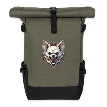 Wild angry Chihuahua combative motivational sport - Roll Top Backpack - olive/black - Front