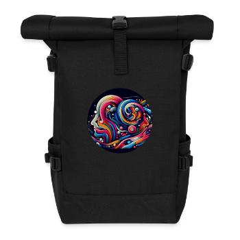 Erde & Mensch abstract - Rolltop Rucksack - Schwarz - Vorne